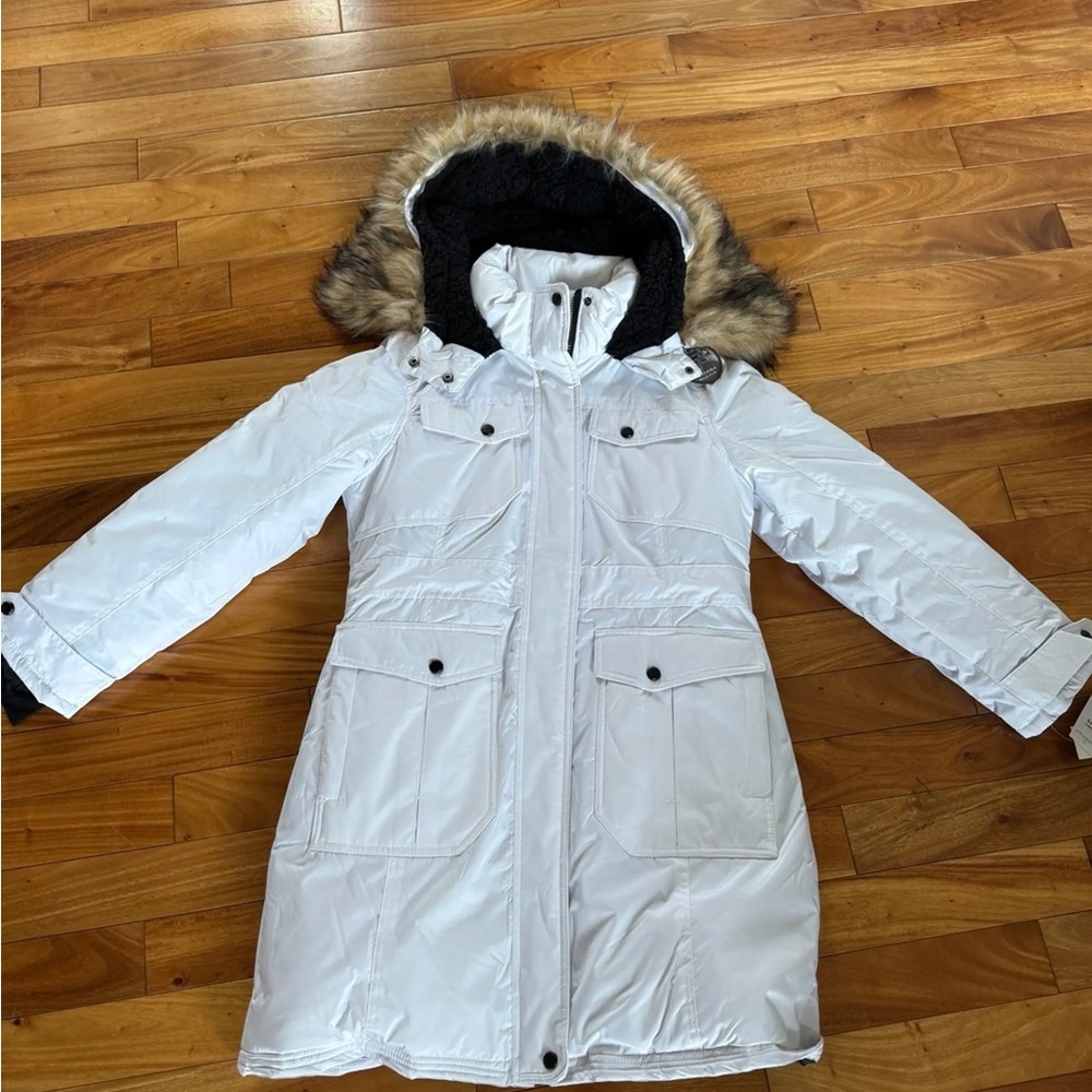 Madden Girl White Fur Parka